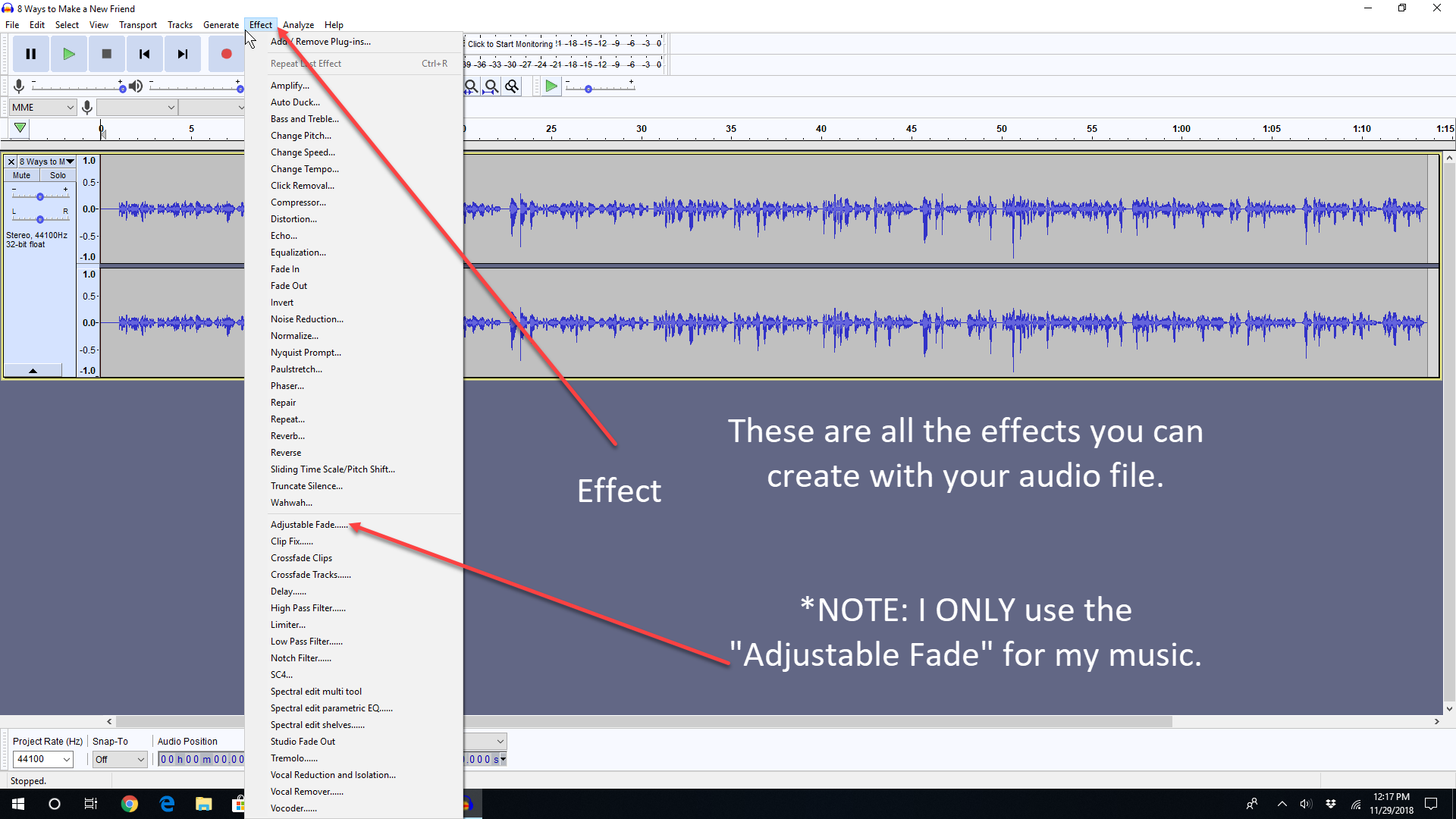 audacity effects for vocals